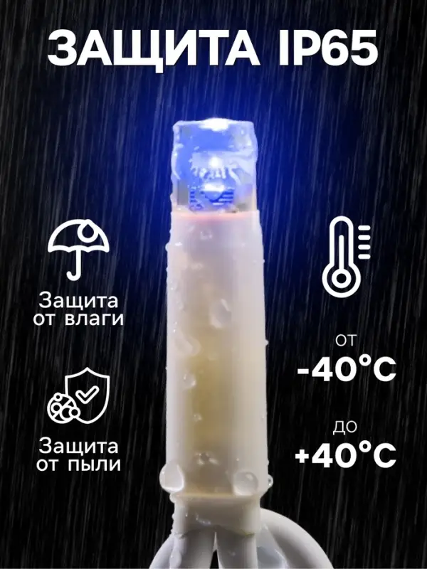 Гирлянда &laquo;Бахрома&raquo; 3&times;0.9 м, IP65, УМС, тёмная нить каучук, 144 LED, свечение мульти, 220 В