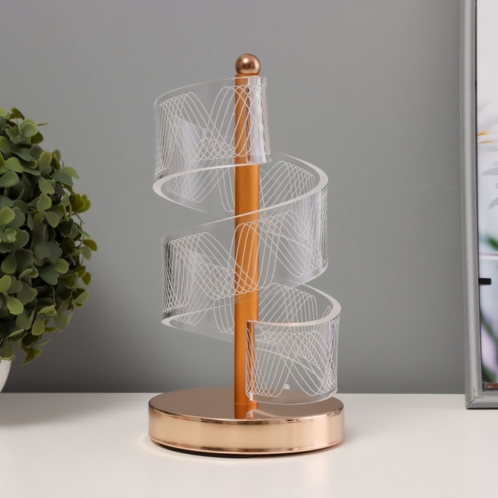 Настольная лампа Настольная лампа "Спираль" LED 5Вт золото 11х11х25 см RISALUX