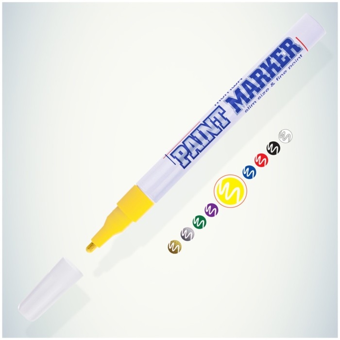 Маркер-краска (лаковый) 2.0 MunHwa Slim Size желтая нитро-основа