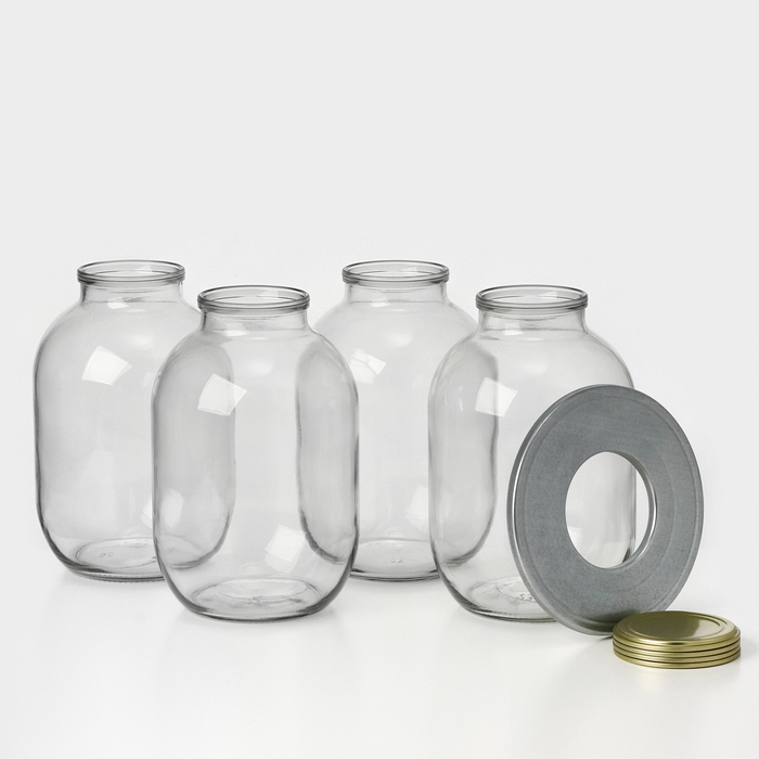 Набор для консервирования, банки с золотистой крышкой и этикеткой, СКО-82 мм, 3 л, стерилизатор Набор для консервирования, банки с золотистой крышкой и этикеткой, СКО-82 мм, 3 л, стерилизатор