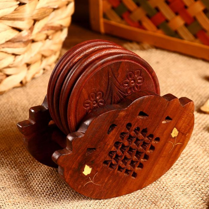 Подставка под горячее  Подставка под горячее "Качели" дерево 13,5х11,5х6,5 см