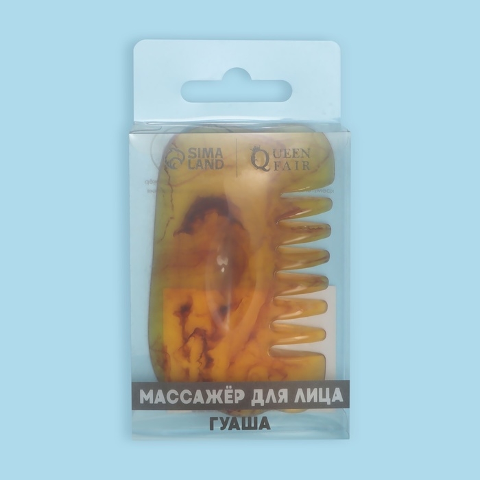Массажёр Гуаша «Гребень», 9,5 × 5,5 см, PVC-коробка, цвет «янтарный» Массажёр Гуаша «Гребень», 9,5 × 5,5 см, PVC-коробка, цвет «янтарный»
