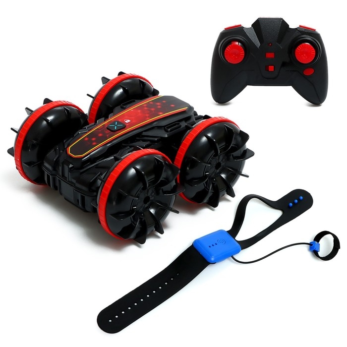 Машина-перевёртыш «Амфибия», работает от аккумулятора, управление жестами, плавает, цвет красный Машина-перевёртыш «Амфибия», работает от аккумулятора, управление жестами, плавает, цвет красный