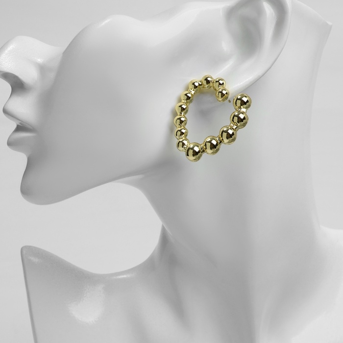 Серьги металл Серьги металл "Сердца" воссоединение, цвет золото