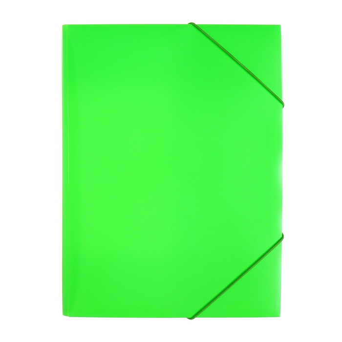 Папка на резинке А4, 500 мкм, Calligrata  Папка на резинке А4, 500 мкм, Calligrata "Neon", корешок 30 мм, неоновая, салатовая