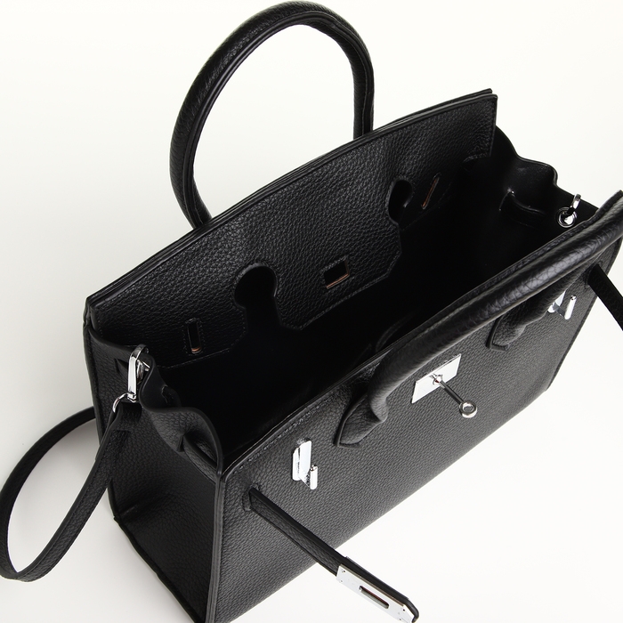 Сумка женская 30*10*23 отд на клапане, длин ремень, черный