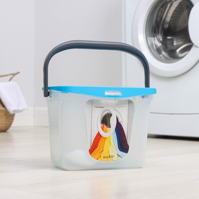 Контейнер для стирального порошка, 6 л, цвет голубая лагуна Контейнер для стирального порошка, 6 л, цвет голубая лагуна