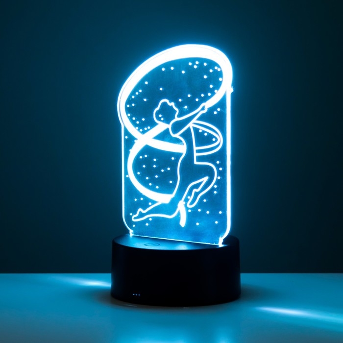 Светильник сенсорный  Светильник сенсорный "Гимнастка" LED 7 цветов USB/от батареек черный