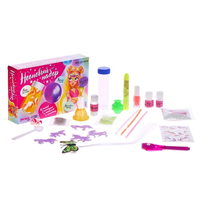 Набор для опытов «Неоновый набор», 8 опытов Набор для опытов «Неоновый набор», 8 опытов