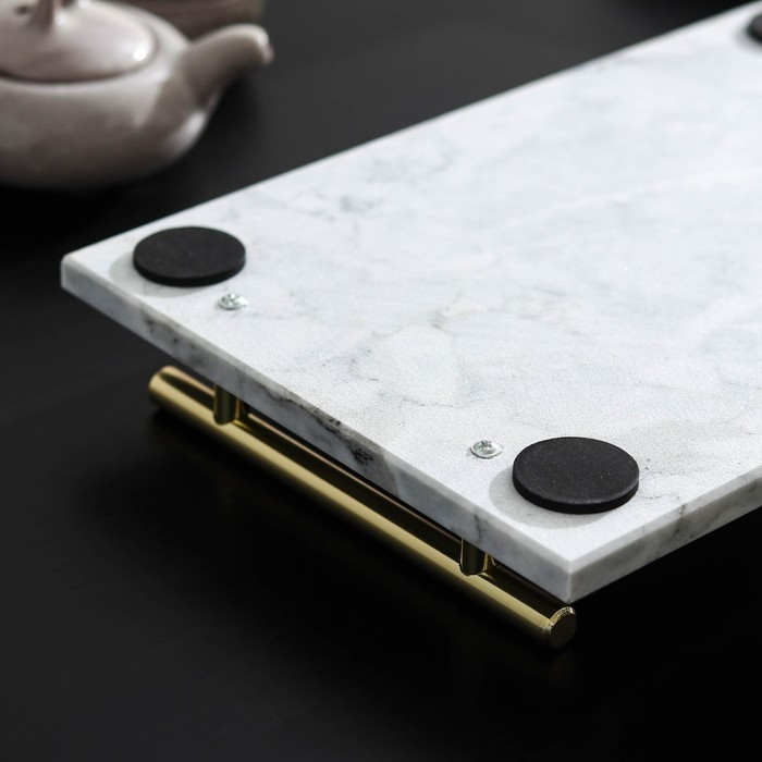 Поднос Magistro Marble, мрамор, 29,5×19,5 см, белый Поднос Magistro Marble, мрамор, 29,5×19,5 см, белый