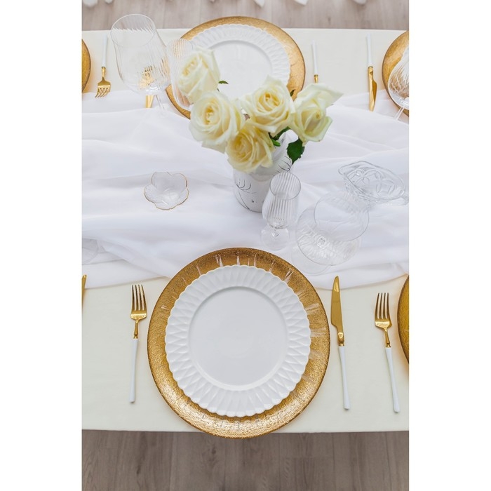 Тарелка - блюдо подстановочное Magistro «Бурлеск», d=33 см, цвет золотой Тарелка - блюдо подстановочное Magistro «Бурлеск», d=33 см, цвет золотой