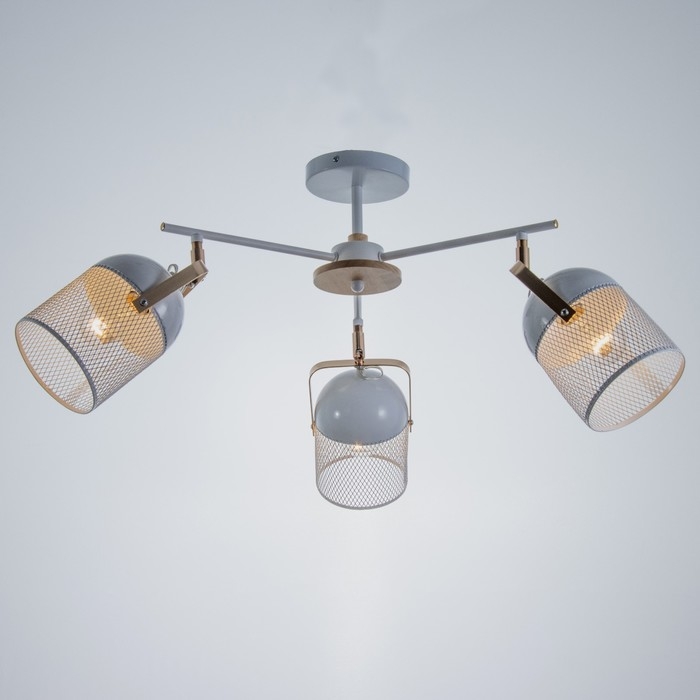 Люстра Люстра "Бирасо" 3x60Вт E27 белый-золото 58х58х40 см. Модель GZV-0036