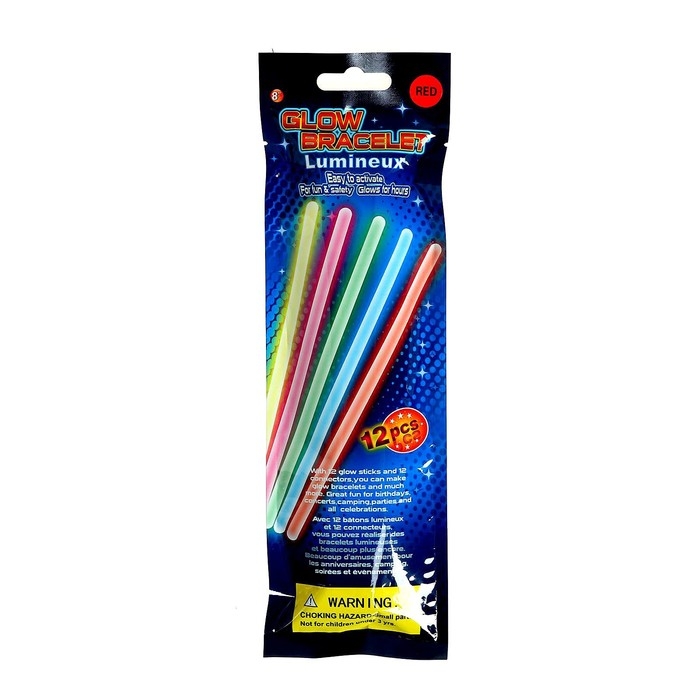 Неоновая палочка &laquo;Браслет&raquo;, набор 12 шт., цвета МИКС