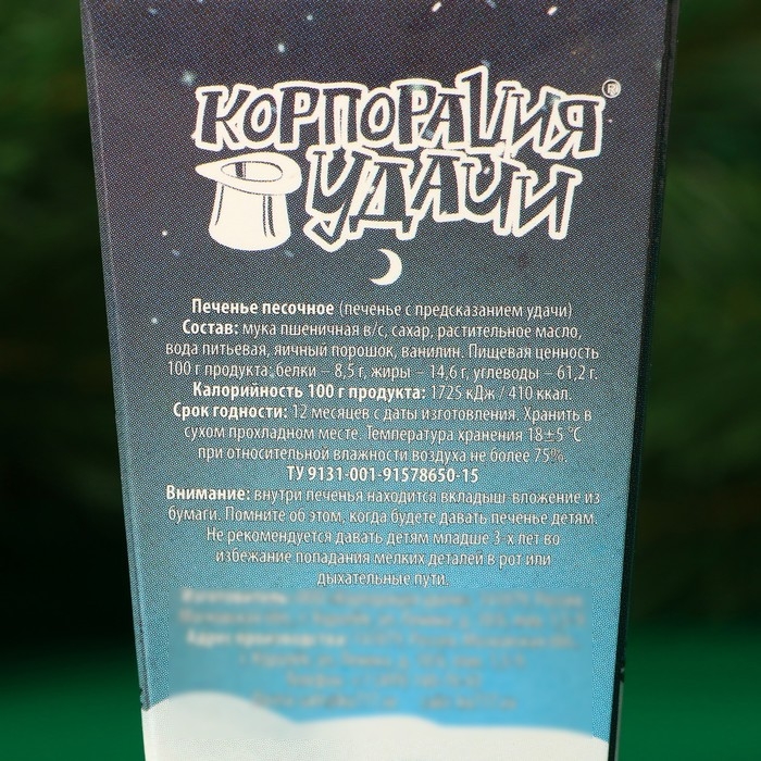 Новый год. Печенье песочное с новогодними предсказаниями Новый год. Печенье песочное с новогодними предсказаниями "Снегурочка", 14 г, 2 шт