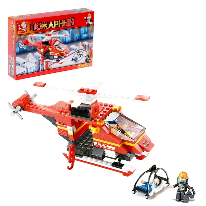 Конструктор «Пожарный вертолёт», 155 деталей Конструктор «Пожарный вертолёт», 155 деталей