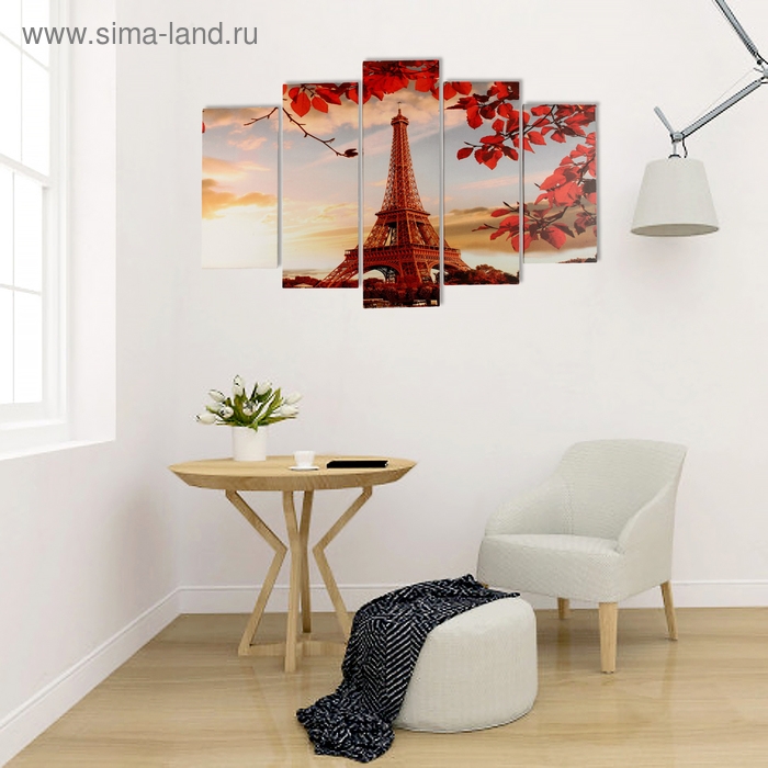 Модульная картина  Модульная картина "Эйфелева башня" (2-25х50, 2-25х67, 25х80 см) 80х140 см