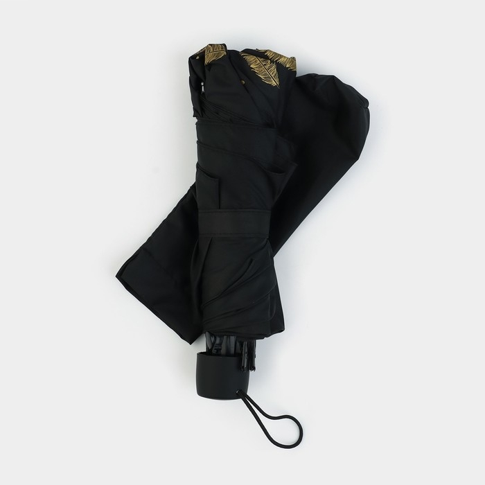 Зонт женский механический «Золотые перья», 8 спиц, d=95, цвет чёрный Зонт женский механический «Золотые перья», 8 спиц, d=95, цвет чёрный