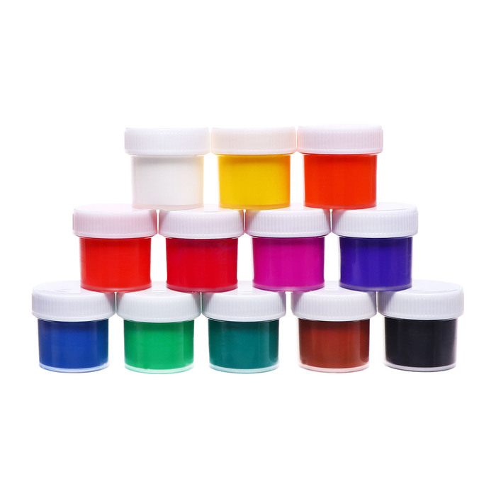 Краска акриловая, набор 12 цветов х 20 мл,  Краска акриловая, набор 12 цветов х 20 мл, "Луч" художественные