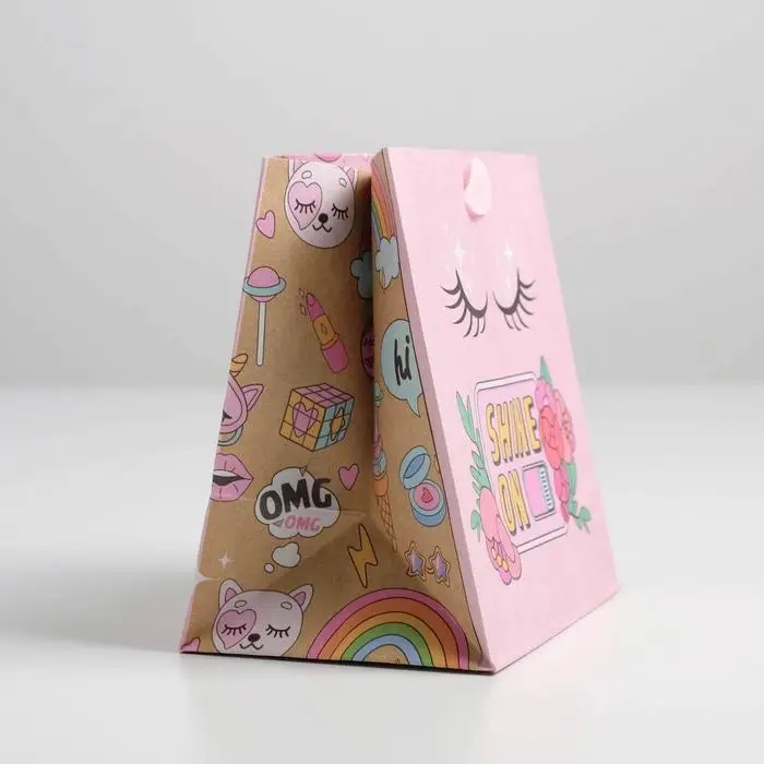 Пакет подарочный крафтовый квадратный, упаковка, «Shine on», 14 х 14 х 9 см Пакет подарочный крафтовый квадратный, упаковка, «Shine on», 14 х 14 х 9 см