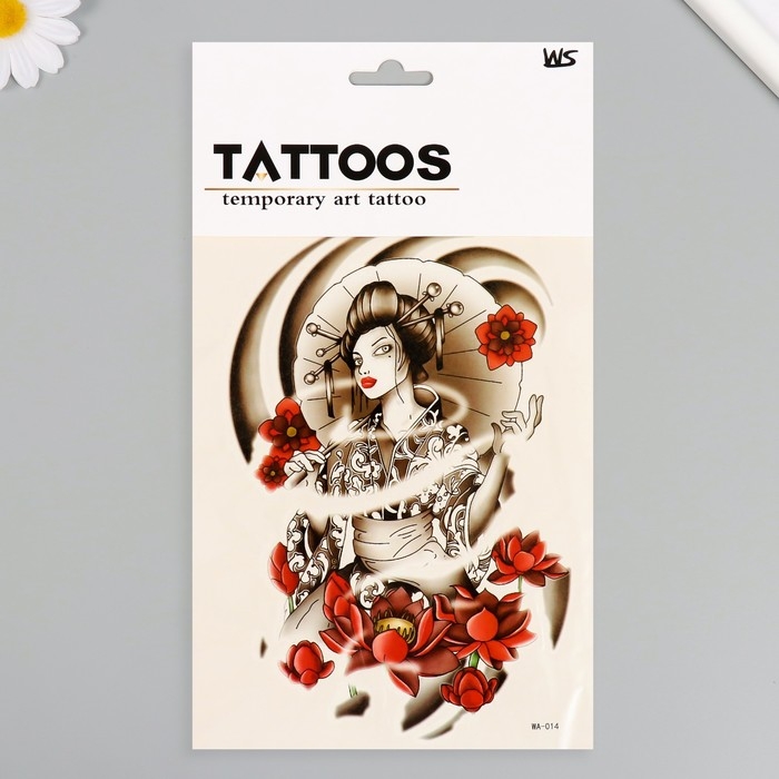 Татуировка на тело цветная Татуировка на тело цветная "Женщина Сакура" 26,1х14,6 см