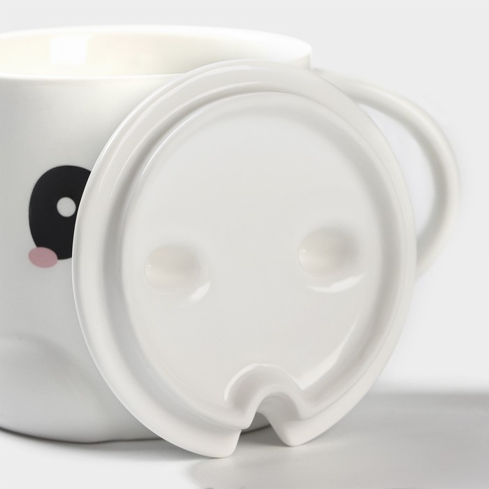 Кружка керамическая с ложкой «Панда», 350 мл, цвет белый Кружка керамическая с ложкой «Панда», 350 мл, цвет белый