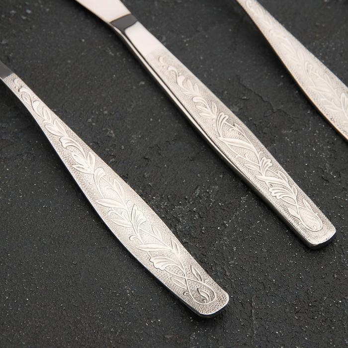 Набор столовый &laquo;Уралочка&raquo;, 24 предмета, толщина 2 мм, картонная коробка, цвет серебряный