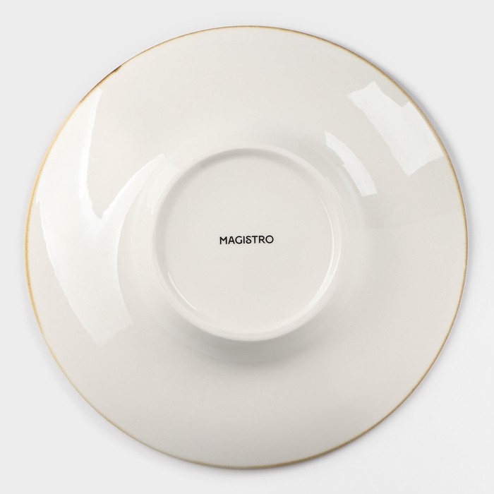 Тарелка фарфоровая для пасты Magistro «Церера», 160 мл, d=21 см, цвет коричневый Тарелка фарфоровая для пасты Magistro «Церера», 160 мл, d=21 см, цвет коричневый