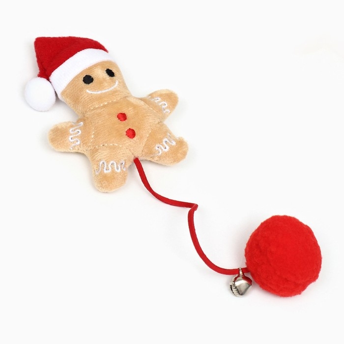 Игрушка-дразнилка для кошек  Игрушка-дразнилка для кошек "Пряник в колпаке", с бубенчиком