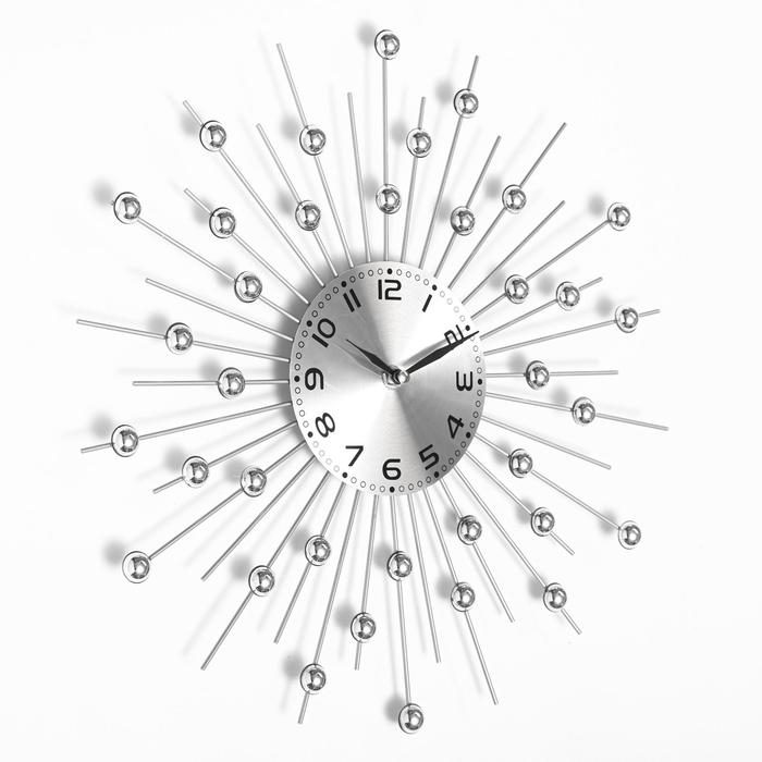 Часы настенные интерьерные большие  Часы настенные интерьерные большие "Зеркальные сферы", бесшумные, d-39 см, циферблат 13 см