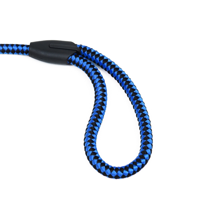 Поводок усиленный с амортизатором от рывка, 120 х 1,2 см, чёрно-синий Поводок усиленный с амортизатором от рывка, 120 х 1,2 см, чёрно-синий
