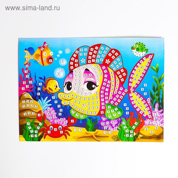 Мозаика стикерная «Рыбка красавица» блестки, стразы Мозаика стикерная «Рыбка красавица» блестки, стразы