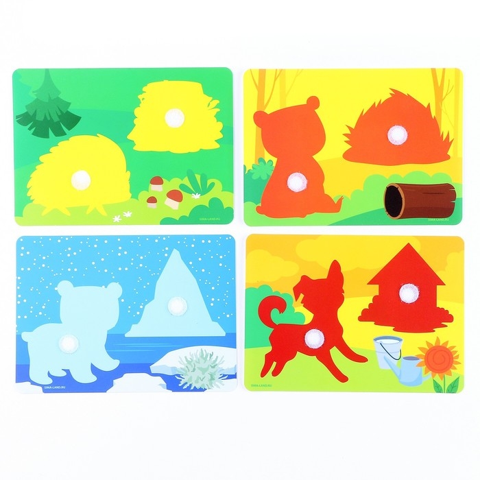 Развивающая игра на липучках «Изучаем животных. Кто где живет?» Развивающая игра на липучках «Изучаем животных. Кто где живет?»