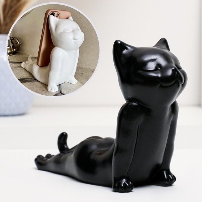 Фигура Фигура "Кот мордой вверх" черный, 17см