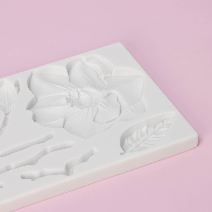Молд Доляна «Магнолия», силикон, 19×11,3×1,2 см, цвет белый Молд Доляна «Магнолия», силикон, 19×11,3×1,2 см, цвет белый