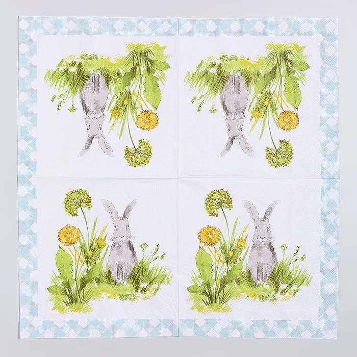 Салфетки бумажные «Серый кролик», 33х33 см, набор 20 шт Салфетки бумажные «Серый кролик», 33х33 см, набор 20 шт