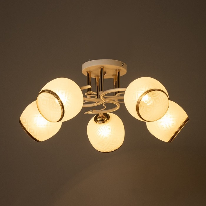 Люстра Люстра "Фрида" 5хЕ27 40Вт бело-золотой 58х58х27 см BayerLux