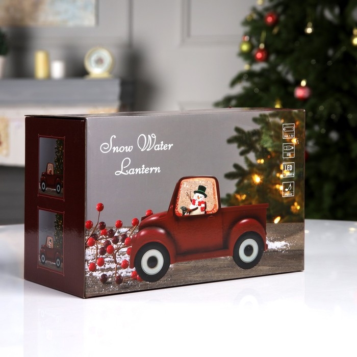 Светодиодная фигура «Машина снеговика» 22 × 11 × 9 см, пластик, батарейки ААх3 (не в комплекте), USB, свечение тёплое белое Светодиодная фигура «Машина снеговика» 22 × 11 × 9 см, пластик, батарейки ААх3 (не в комплекте), USB, свечение тёплое белое