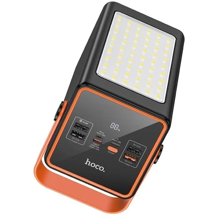 Внешний аккумулятор Hoco J107, 90000 мАч, 2USB/Type-C, 22.5W, 3 А, фонарик, чёрный Внешний аккумулятор Hoco J107, 90000 мАч, 2USB/Type-C, 22.5W, 3 А, фонарик, чёрный