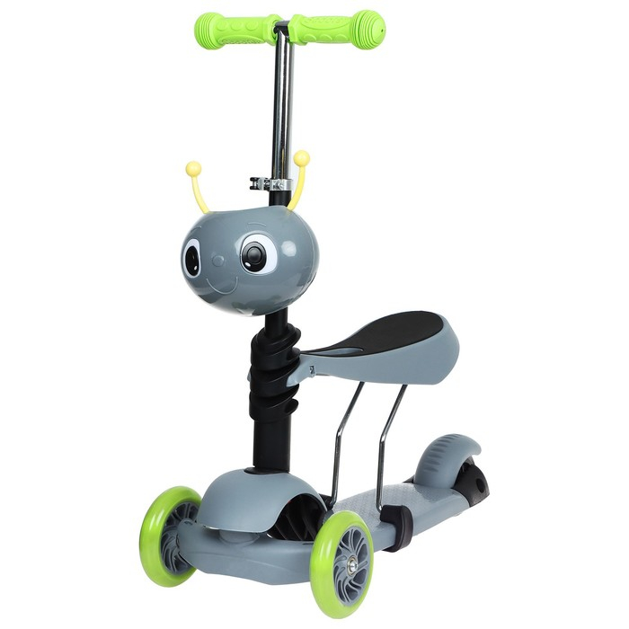 Самокат 2 в 1 GRAFFITI Kids, с корзинкой, колёса PU 120/75 мм, цвет серый Самокат 2 в 1 GRAFFITI Kids, с корзинкой, колёса PU 120/75 мм, цвет серый