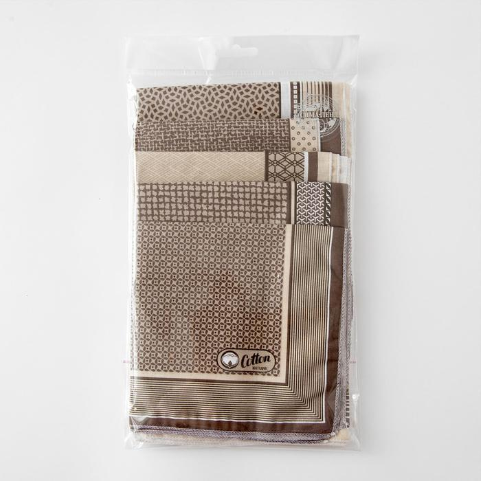 Платки носовые мужские Этель  Платки носовые мужские Этель "Серджио" 30*30 см,(набор 12 шт,) цв.коричневый, рис. МИКС