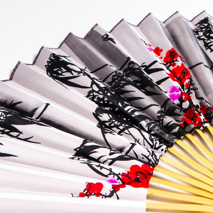 Веер бамбук, текстиль h=50 см  Веер бамбук, текстиль h=50 см "Бамбук" белый