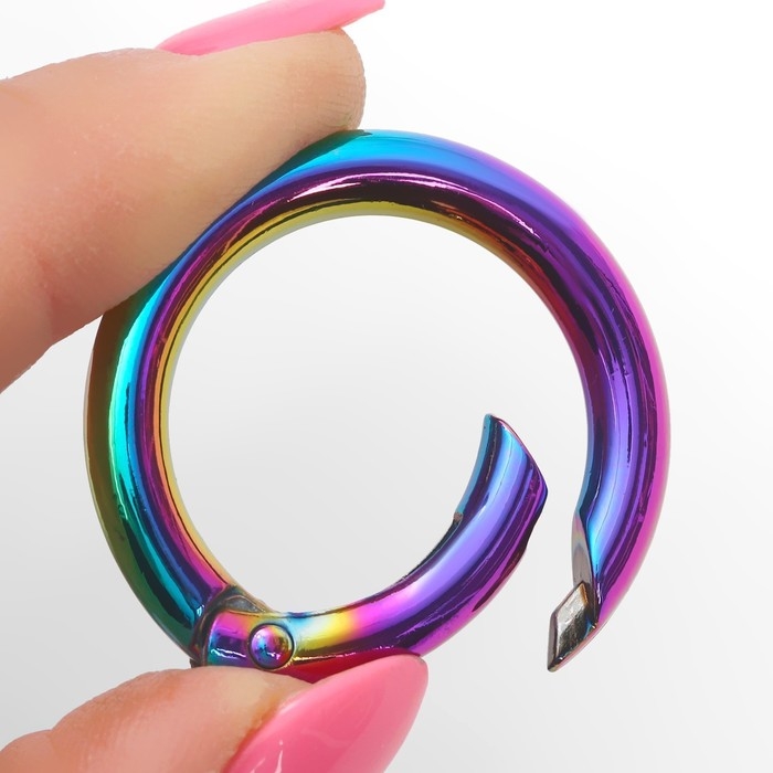 Кольцо-карабин, d = 25/35 мм, толщина - 5 мм, 5 шт, цвет бензин Кольцо-карабин, d = 25/35 мм, толщина - 5 мм, 5 шт, цвет бензин