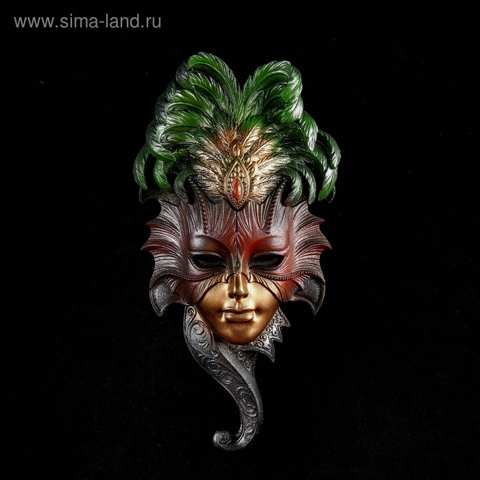 Венецианская маска "Сова" золото, 28см МИКС