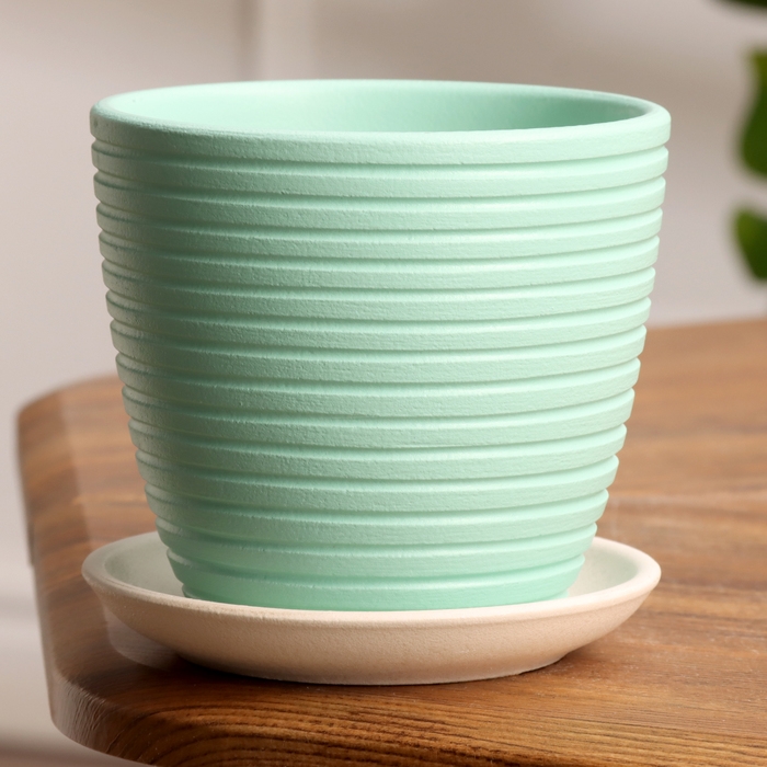 Горшок цветочный Спираль бирюзовый крокус №1, 0,7 л, d - 11,7 см Горшок цветочный Спираль бирюзовый крокус №1, 0,7 л, d - 11,7 см