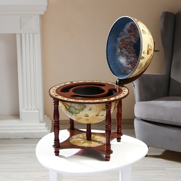 Глобус бар декоративный Глобус бар декоративный "Карта капитана" с подставкой внизу 41,6х41,6х56 см