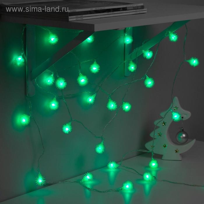 Гирлянда «Нить» 5 м с насадками «Ёжики зелёные», IP20, прозрачная нить, 30 LED, свечение зелёное, 8 режимов, 220 В Гирлянда «Нить» 5 м с насадками «Ёжики зелёные», IP20, прозрачная нить, 30 LED, свечение зелёное, 8 режимов, 220 В