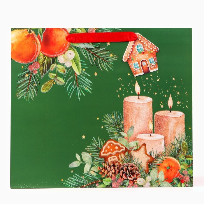 Новый год. Пакет подарочный  Новый год. Пакет подарочный "Уют", люкс, 36 х 32 х 12 см.