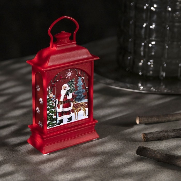 Светодиодная фигура «Фонарь с Дедом Морозом» 7 × 13 × 3.5 см, пластик, батарейки AG13х3 (в комплекте), свечение тёплое белое Светодиодная фигура «Фонарь с Дедом Морозом» 7 × 13 × 3.5 см, пластик, батарейки AG13х3 (в комплекте), свечение тёплое белое