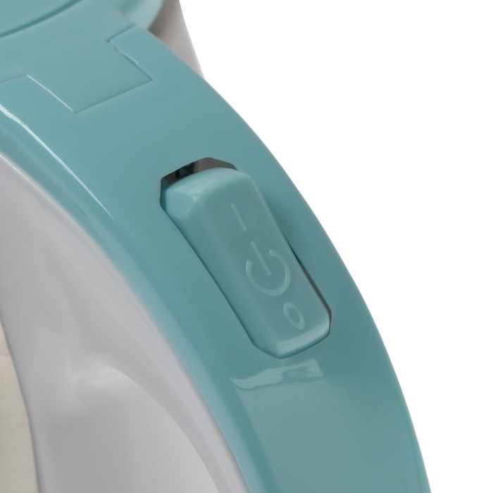 Чайник электрический ENERGY E-202, металл, 1,8 л, 1500 Вт, серебристо-голубой