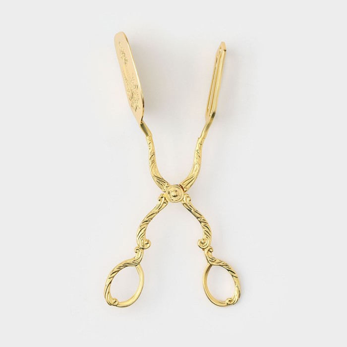 Щипцы для подачи прямоугольные «Рахат золото», h=22 см, цвет золотой